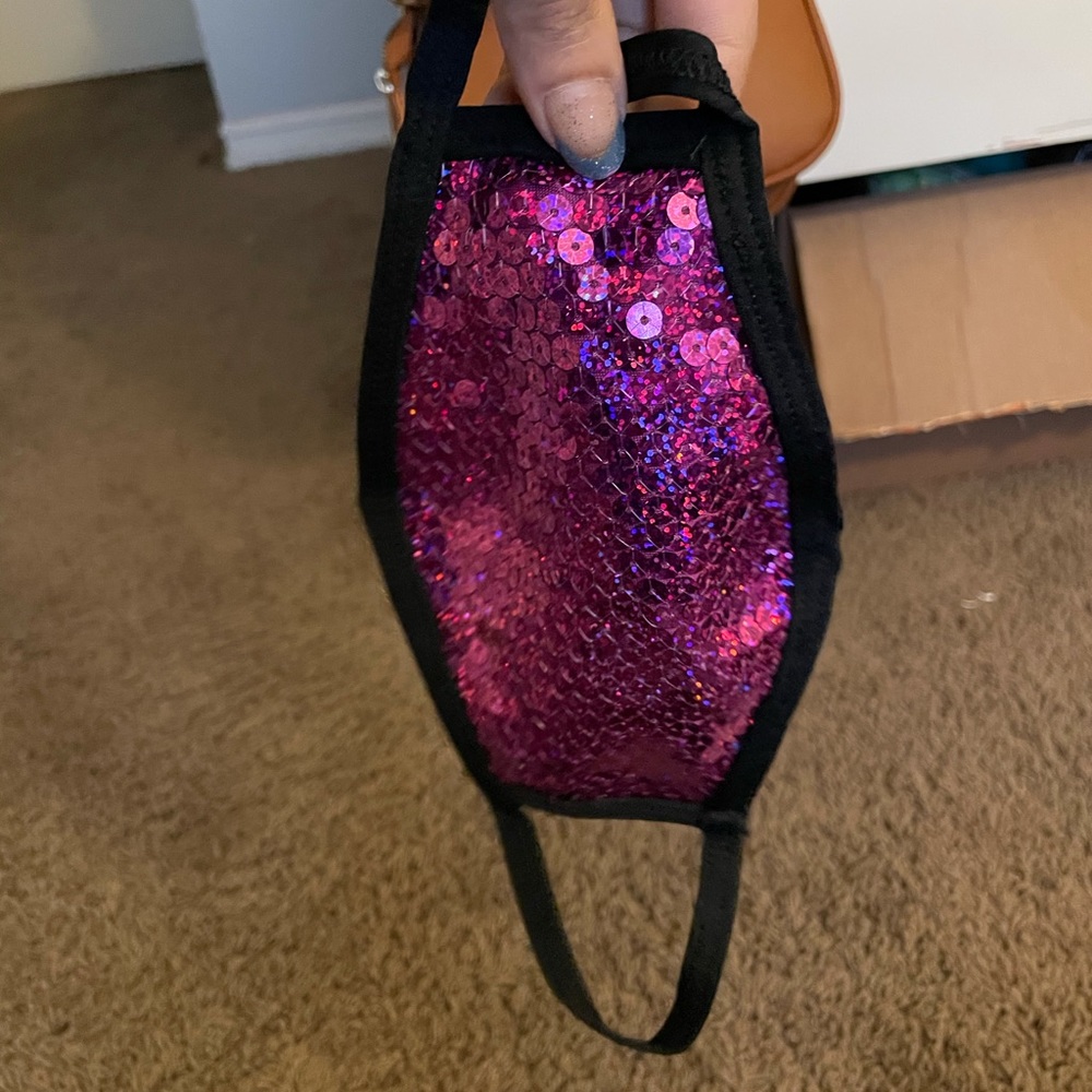 Purple sequin mask